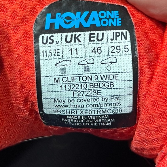 HOKA Men’s Clifton 9 Bellwether Blue Size 11.5 Wide - Picture 14 of 14